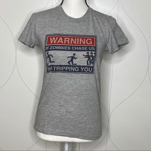 Snorgtees If Zombies Chase Us Tee grey M